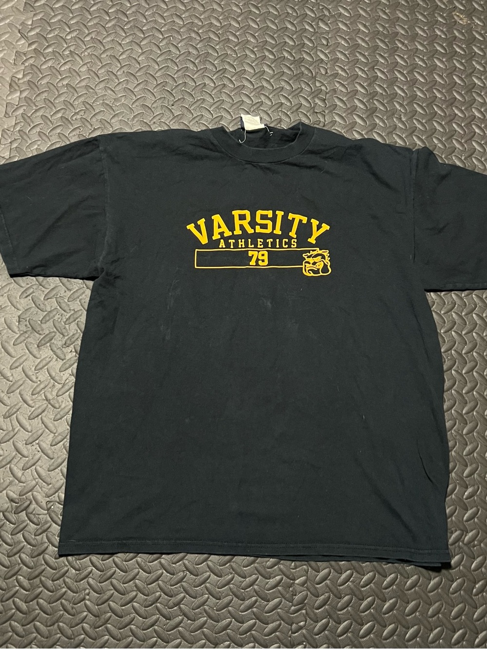 Varsity Athletics Black Short-Sleeve Tee with Yellow '79 Graphic